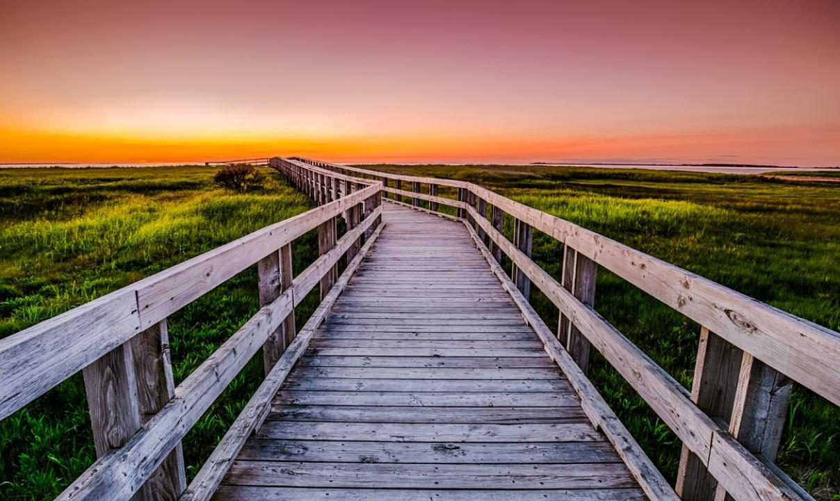 A bridge towards the sunset