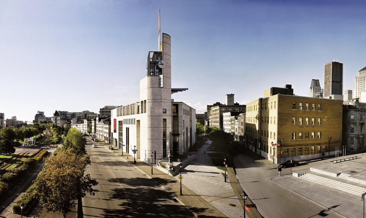 The exterior of the Montréal Museum of Archaeology and History.