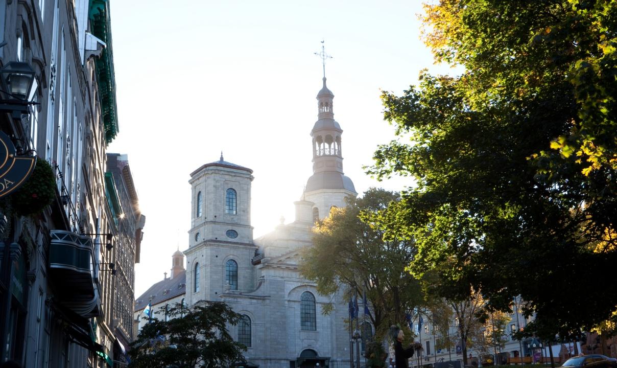 A view of the exterior of Basilique-cathédrale de Notre Dame de Québec.