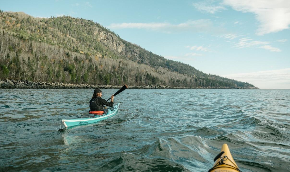 Kayakers in the Charlevoix region of Quebec.