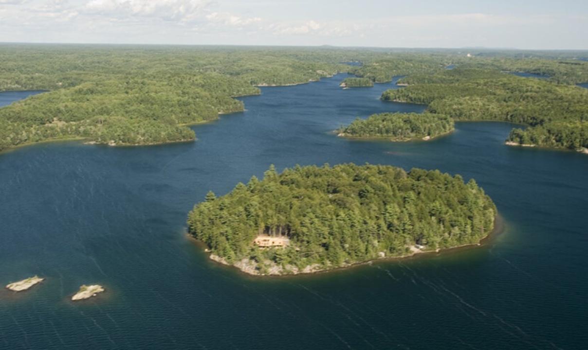 An aerial view of Manitoulin Island.